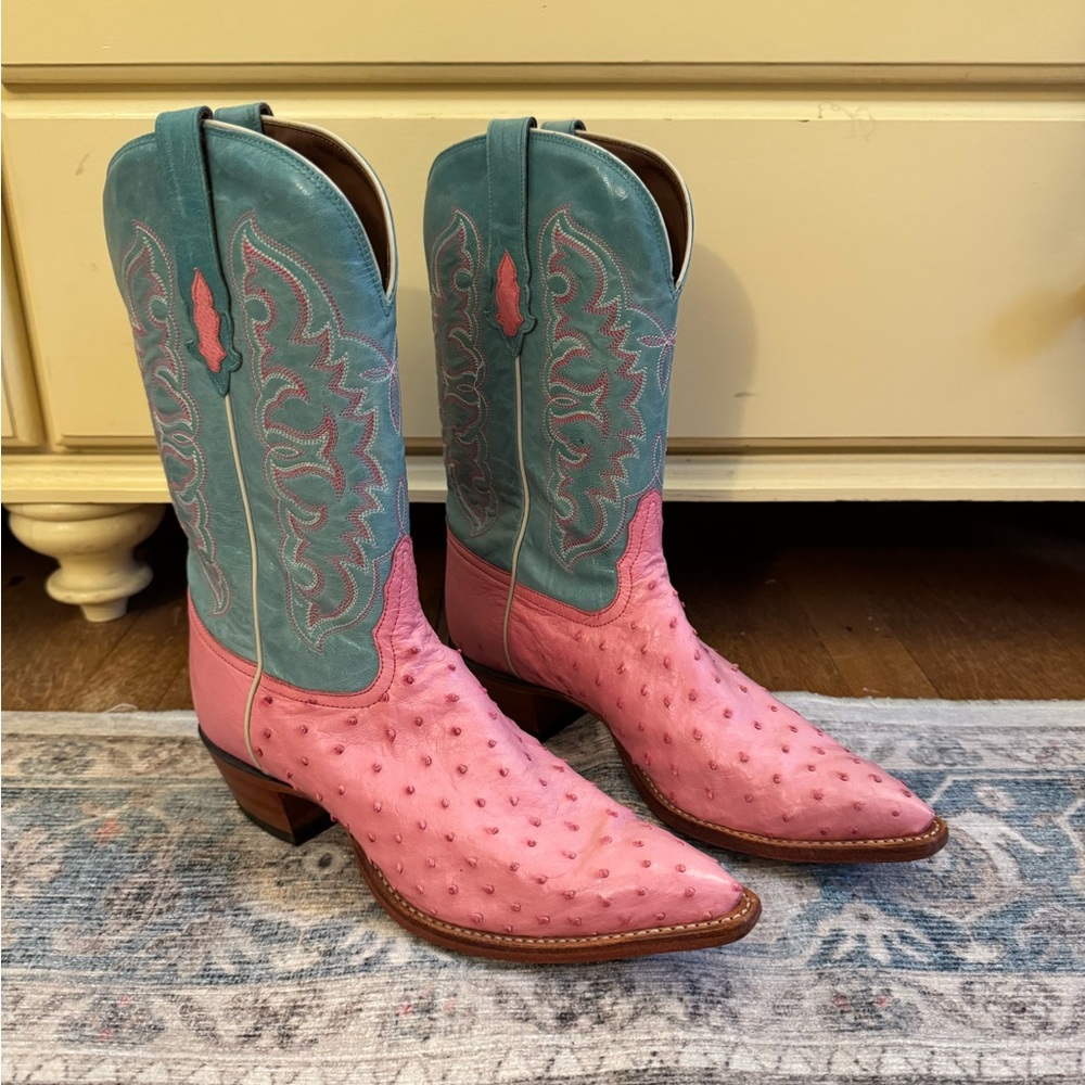 Pink and Blue Western Boots